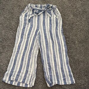 Miami Blue and White Striped Kids Casual Pants